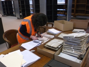 Georgie, complete with high viz working on one of our collections